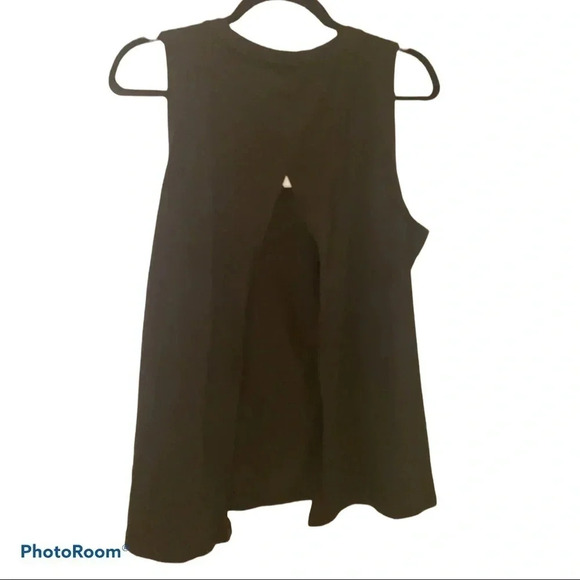 Tommy Hilfiger black sleeveless logo open back Tee Sz L - Picture 7 of 7